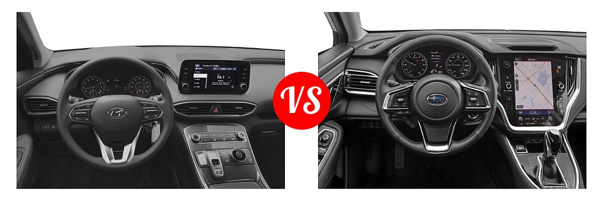 2022 Hyundai Santa Fe SUV SE vs. 2022 Subaru Outback SUV Limited - Dashboard Comparison