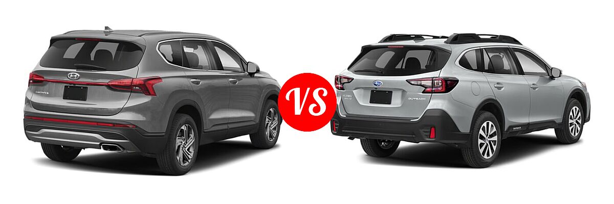 2022 Hyundai Santa Fe SUV SE vs. 2022 Subaru Outback SUV Premium - Rear Right Comparison