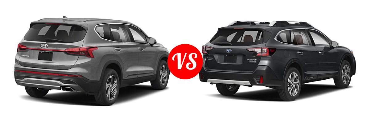 2022 Hyundai Santa Fe SUV SE vs. 2022 Subaru Outback SUV Touring - Rear Right Comparison