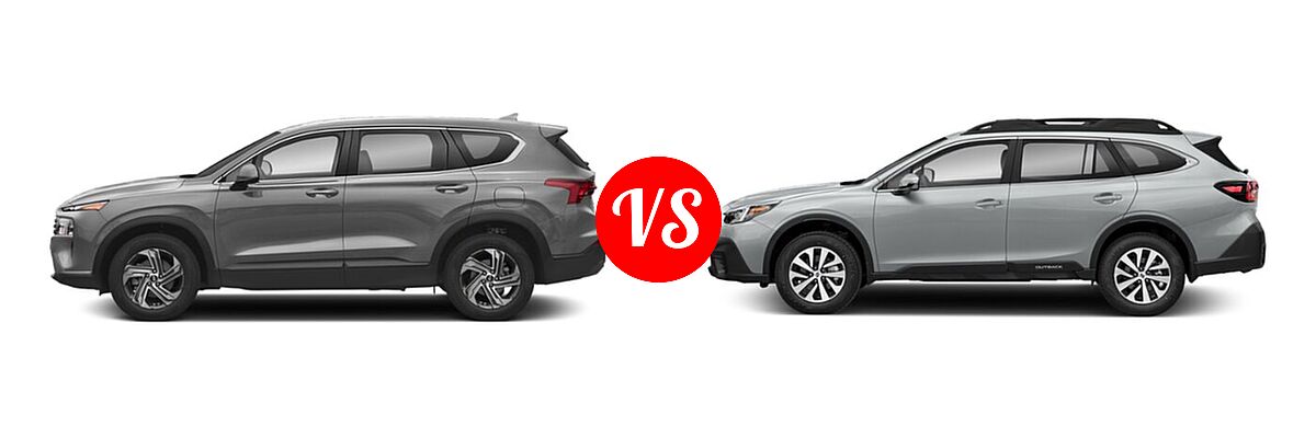 2022 Hyundai Santa Fe SUV SE vs. 2022 Subaru Outback SUV Premium - Side Comparison