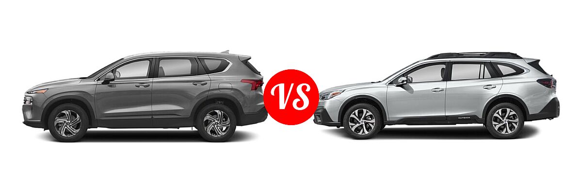 2022 Hyundai Santa Fe SUV SE vs. 2022 Subaru Outback SUV Limited - Side Comparison