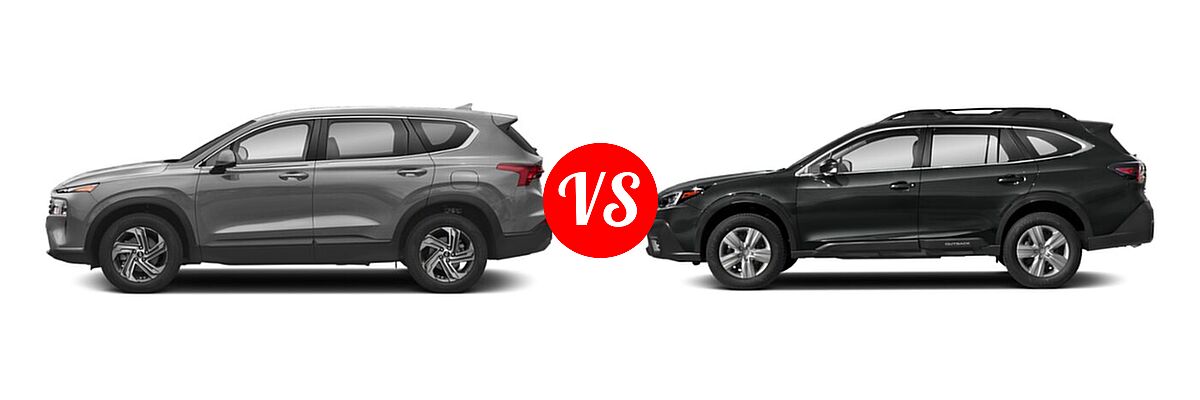 2022 Hyundai Santa Fe SUV SE vs. 2022 Subaru Outback SUV Limited XT - Side Comparison