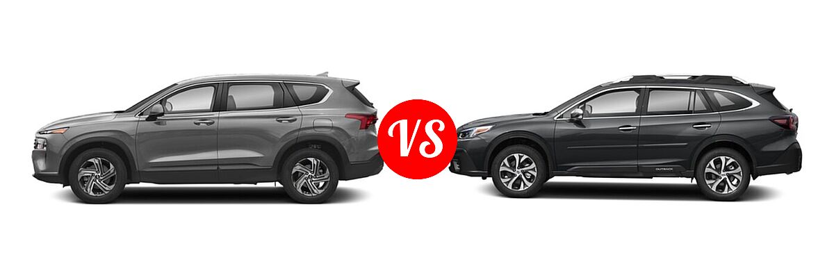 2022 Hyundai Santa Fe SUV SE vs. 2022 Subaru Outback SUV Touring - Side Comparison