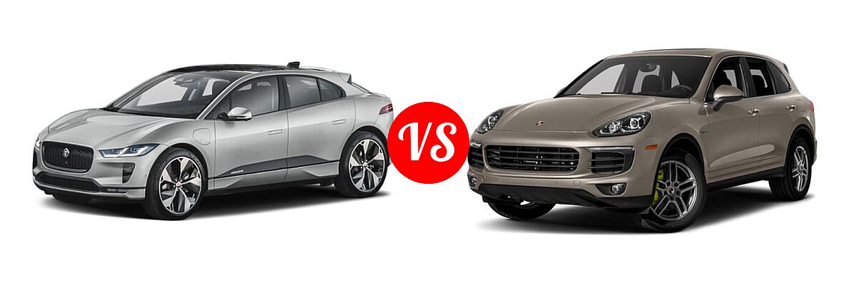 2023 Jaguar I-PACE SUV Electric HSE vs. 2018 Porsche Cayenne SUV Hybrid S E-Hybrid / S Platinum Edition E-Hybrid - Front Left Comparison