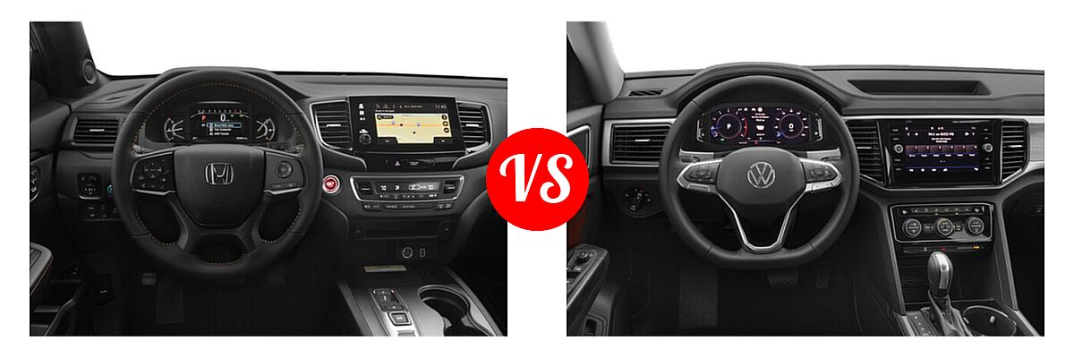 2022 Honda Passport SUV TrailSport vs. 2022 Volkswagen Atlas SUV 2.0T SEL / 3.6L V6 SEL - Dashboard Comparison