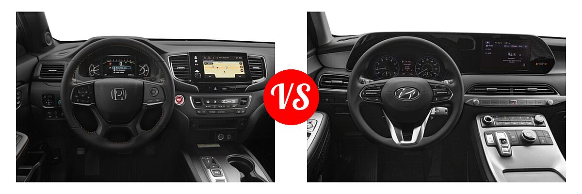 2022 Honda Passport SUV TrailSport vs. 2022 Hyundai Palisade SUV SE - Dashboard Comparison
