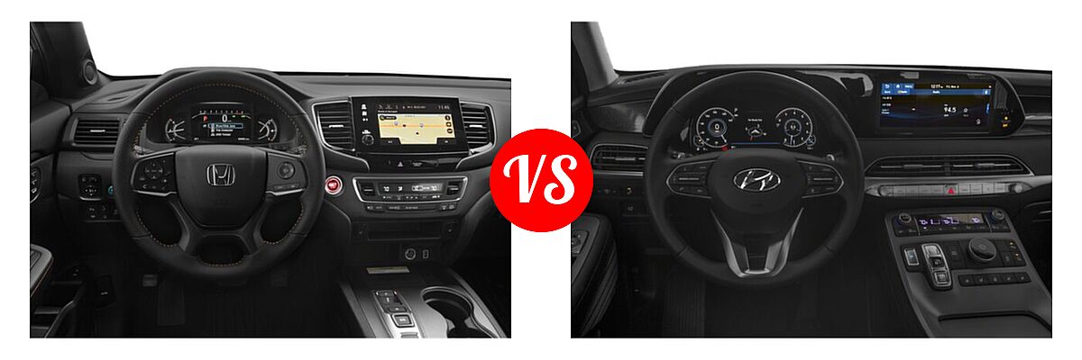 2022 Honda Passport SUV TrailSport vs. 2022 Hyundai Palisade SUV Limited - Dashboard Comparison