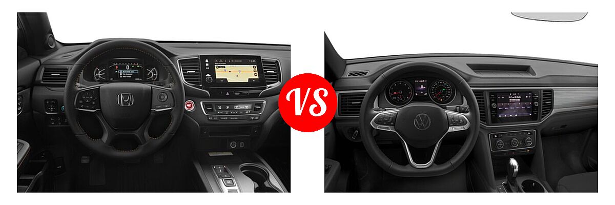 2022 Honda Passport SUV TrailSport vs. 2022 Volkswagen Atlas SUV 2.0T SE / 2.0T SE w/Technology / 3.6L V6 SE w/Technology - Dashboard Comparison