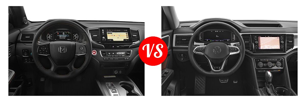 2022 Honda Passport SUV TrailSport vs. 2022 Volkswagen Atlas SUV 3.6L V6 SEL R-Line - Dashboard Comparison
