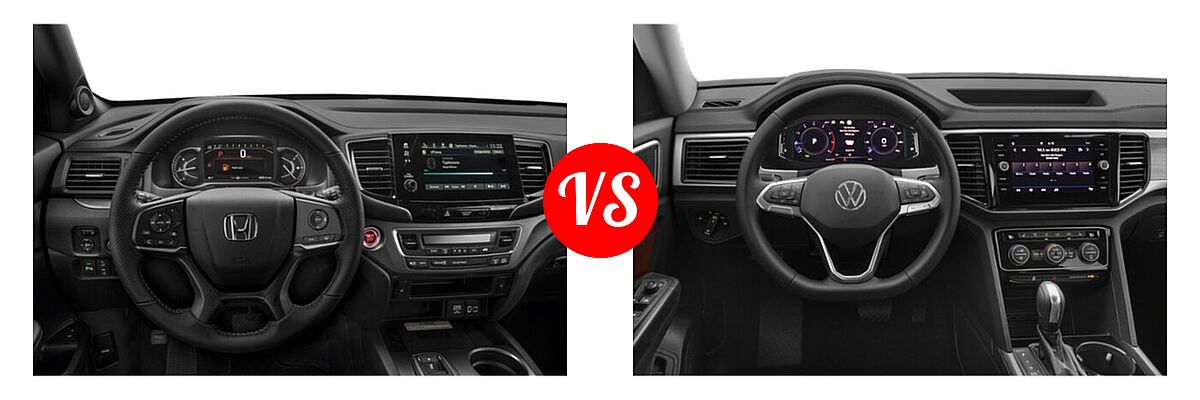 2022 Honda Passport SUV EX-L vs. 2022 Volkswagen Atlas SUV 2.0T SEL / 3.6L V6 SEL - Dashboard Comparison