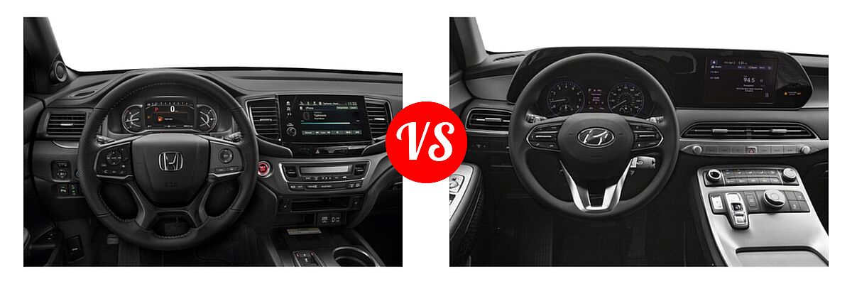 2022 Honda Passport SUV EX-L vs. 2022 Hyundai Palisade SUV SE - Dashboard Comparison