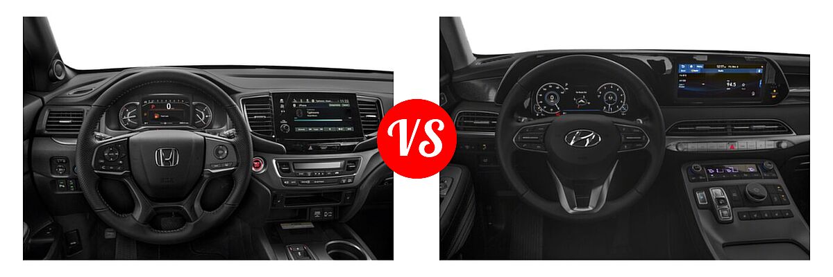 2022 Honda Passport SUV EX-L vs. 2022 Hyundai Palisade SUV Limited - Dashboard Comparison