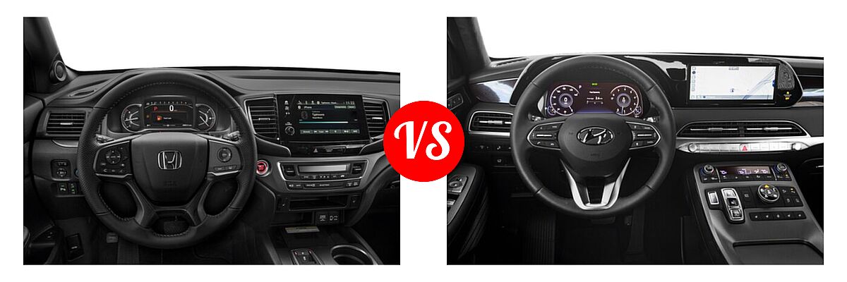 2022 Honda Passport SUV EX-L vs. 2022 Hyundai Palisade SUV Calligraphy - Dashboard Comparison