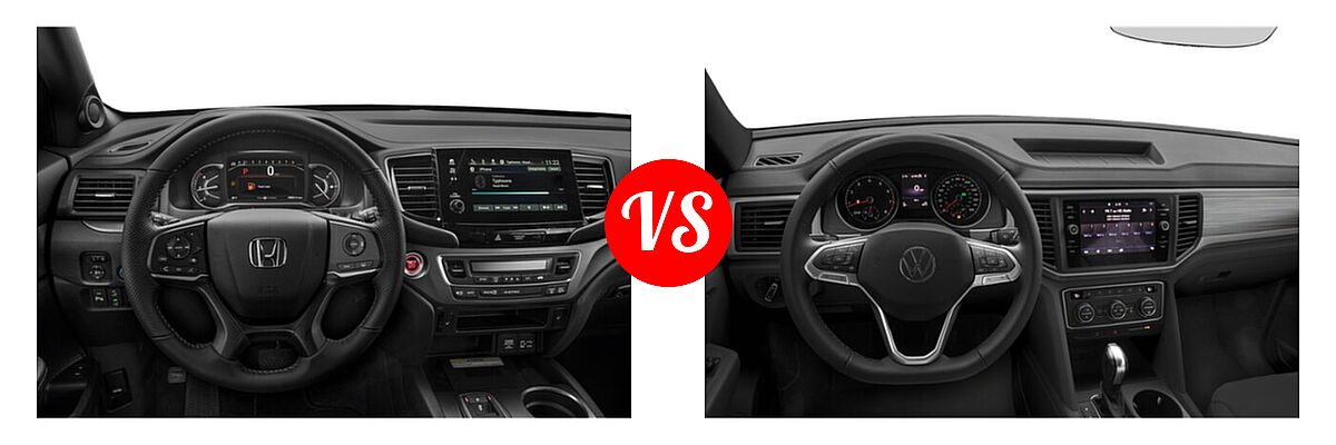 2022 Honda Passport SUV EX-L vs. 2022 Volkswagen Atlas SUV 2.0T SE / 2.0T SE w/Technology / 3.6L V6 SE w/Technology - Dashboard Comparison