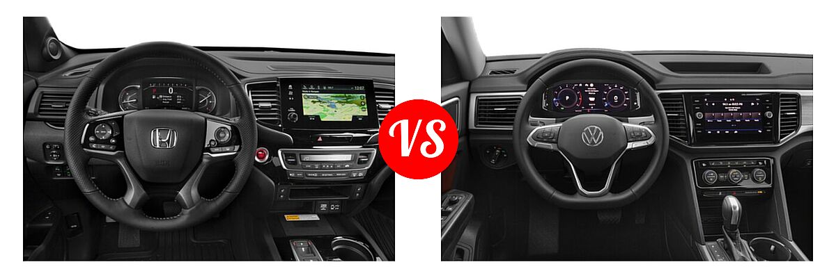 2022 Honda Passport SUV Elite vs. 2022 Volkswagen Atlas SUV 2.0T SEL / 3.6L V6 SEL - Dashboard Comparison