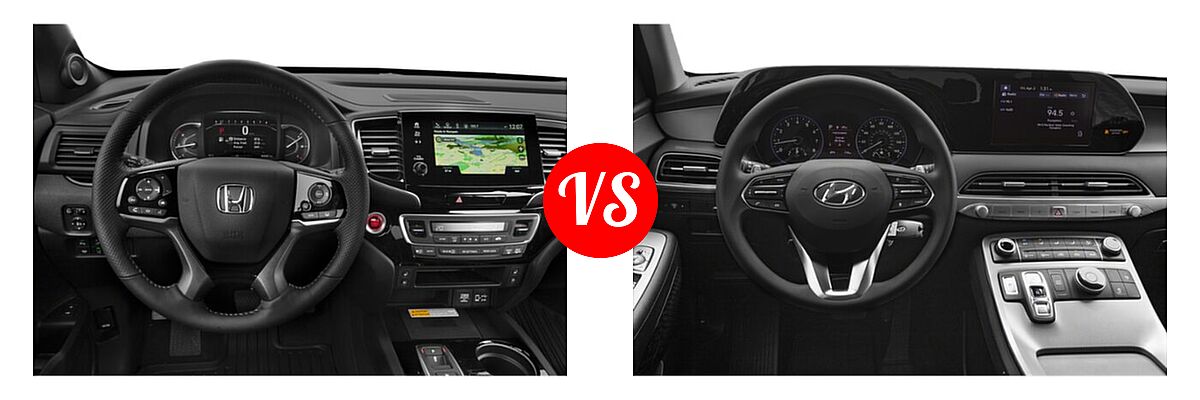 2022 Honda Passport SUV Elite vs. 2022 Hyundai Palisade SUV SE - Dashboard Comparison