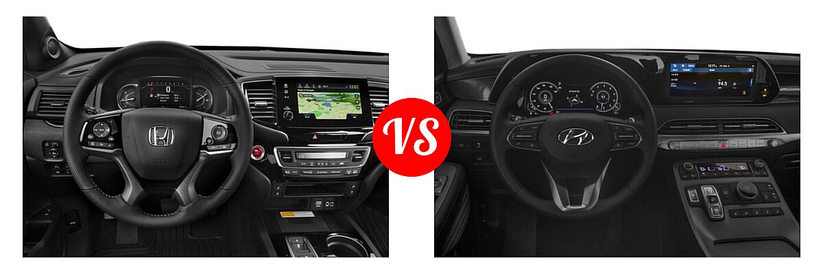 2022 Honda Passport SUV Elite vs. 2022 Hyundai Palisade SUV Limited - Dashboard Comparison