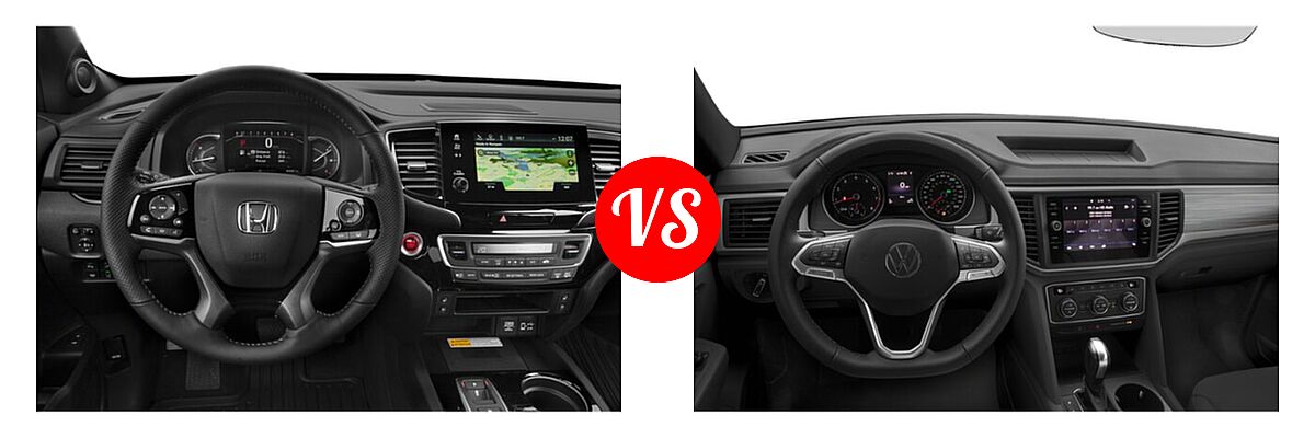 2022 Honda Passport SUV Elite vs. 2022 Volkswagen Atlas SUV 2.0T SE / 2.0T SE w/Technology / 3.6L V6 SE w/Technology - Dashboard Comparison