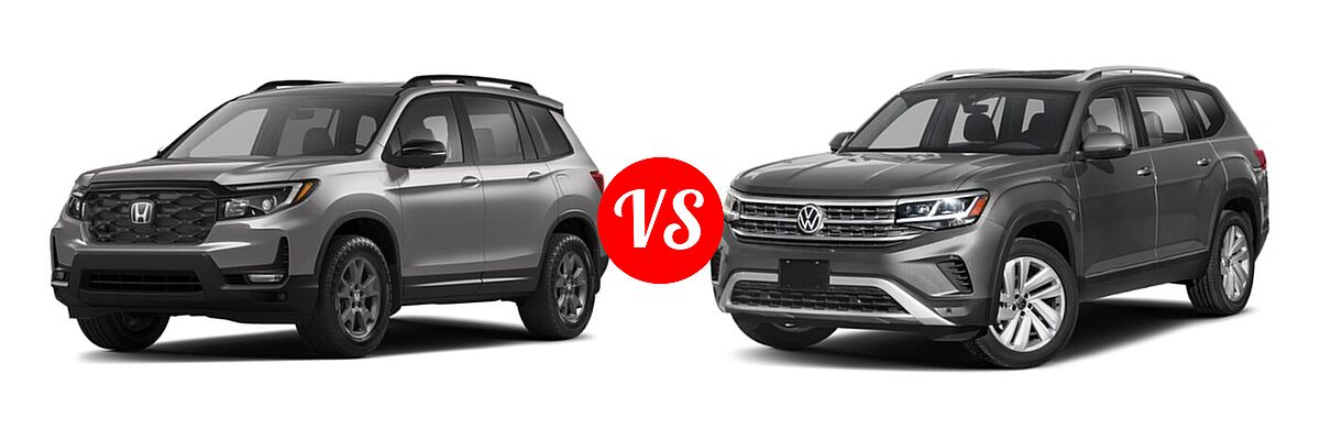 2022 Honda Passport SUV EX-L vs. 2022 Volkswagen Atlas SUV 2.0T SEL / 3.6L V6 SEL - Front Left Comparison