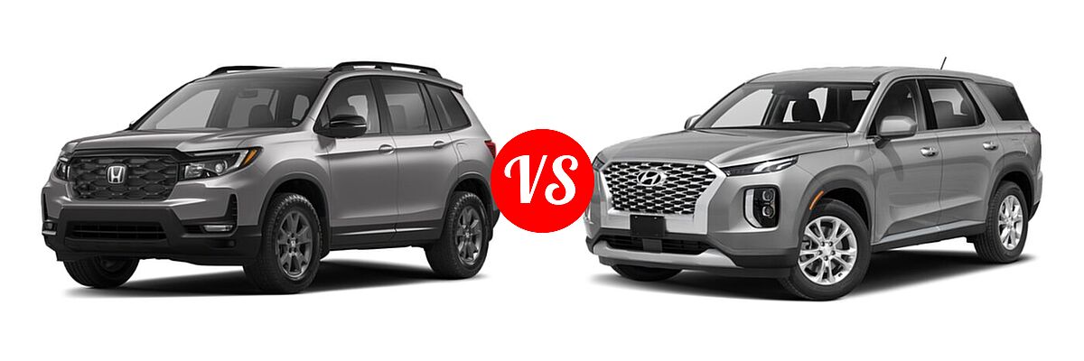 2022 Honda Passport SUV EX-L vs. 2022 Hyundai Palisade SUV SE - Front Left Comparison