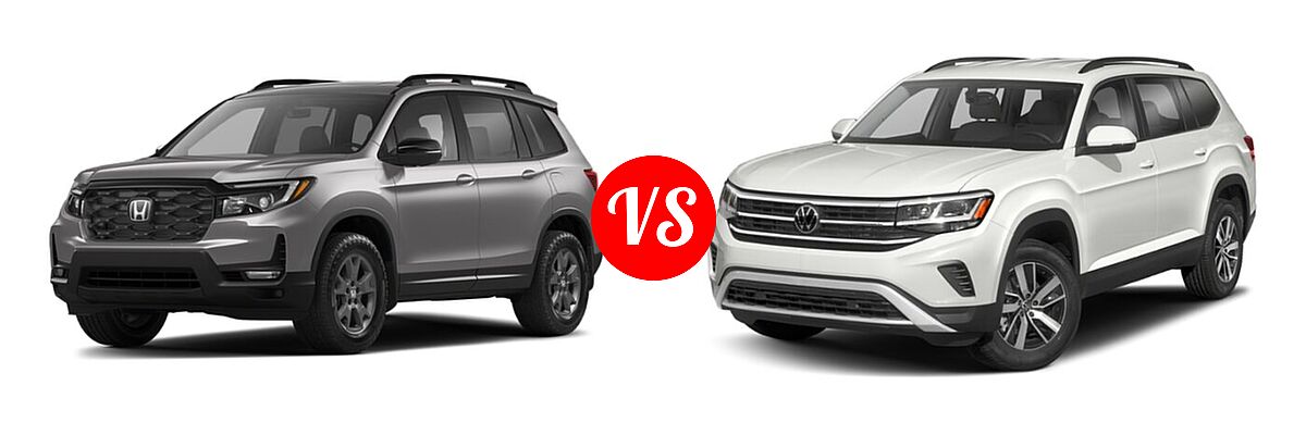 2022 Honda Passport SUV EX-L vs. 2022 Volkswagen Atlas SUV 2.0T SE / 2.0T SE w/Technology / 3.6L V6 SE w/Technology - Front Left Comparison