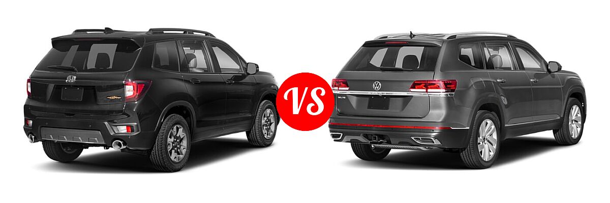 2022 Honda Passport SUV TrailSport vs. 2022 Volkswagen Atlas SUV 2.0T SEL / 3.6L V6 SEL - Rear Right Comparison
