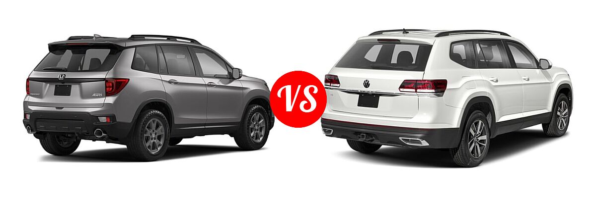 2022 Honda Passport SUV EX-L vs. 2022 Volkswagen Atlas SUV 2.0T SE / 2.0T SE w/Technology / 3.6L V6 SE w/Technology - Rear Right Comparison