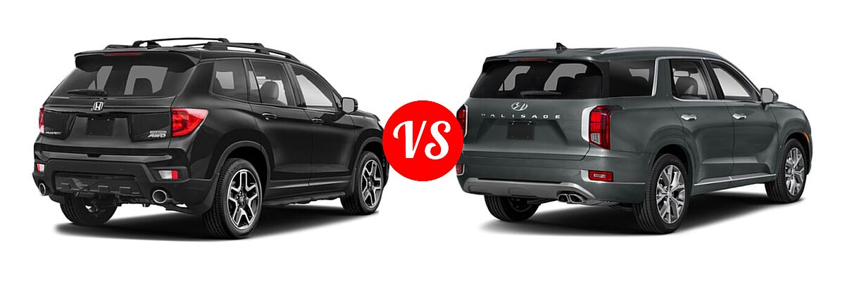 2022 Honda Passport SUV Elite vs. 2022 Hyundai Palisade SUV Limited - Rear Right Comparison