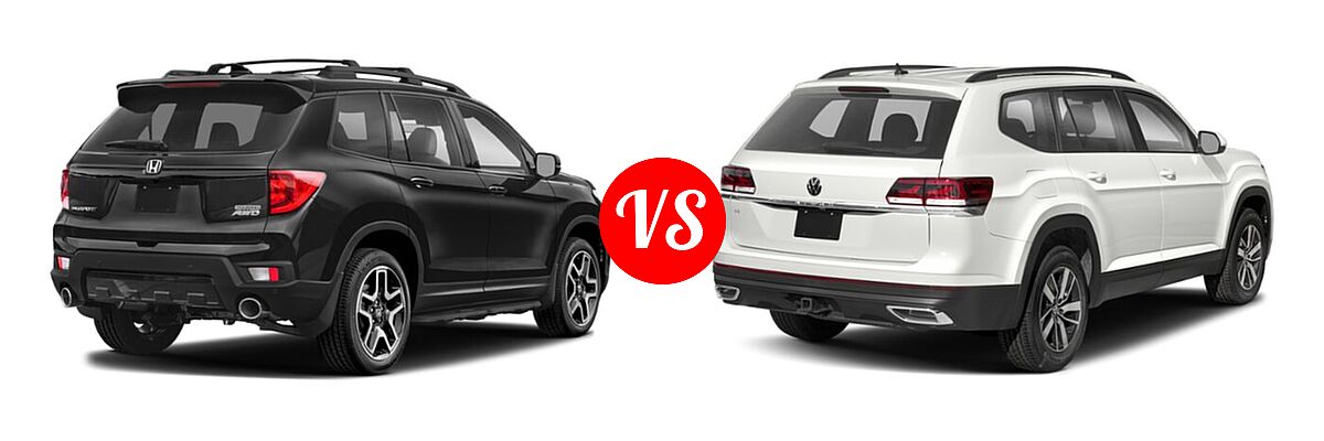 2022 Honda Passport SUV Elite vs. 2022 Volkswagen Atlas SUV 2.0T SE / 2.0T SE w/Technology / 3.6L V6 SE w/Technology - Rear Right Comparison
