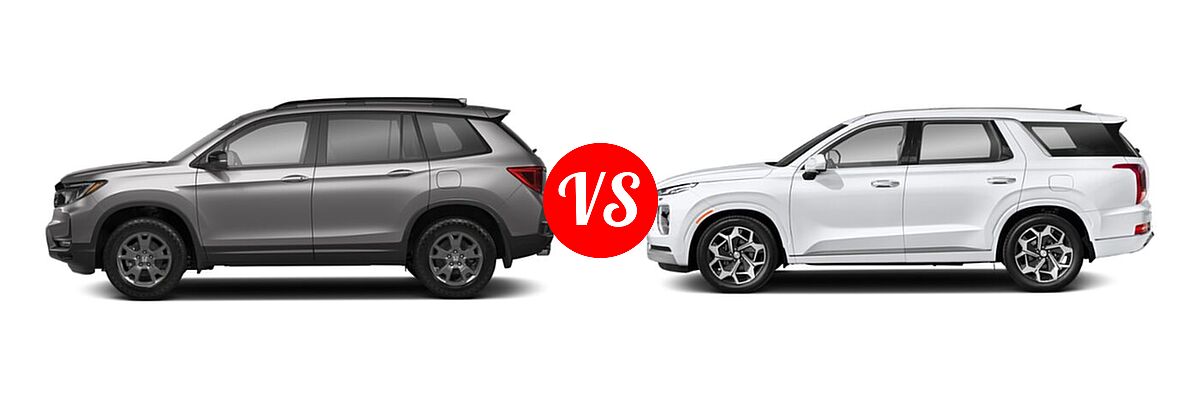 2022 Honda Passport SUV EX-L vs. 2022 Hyundai Palisade SUV Calligraphy - Side Comparison