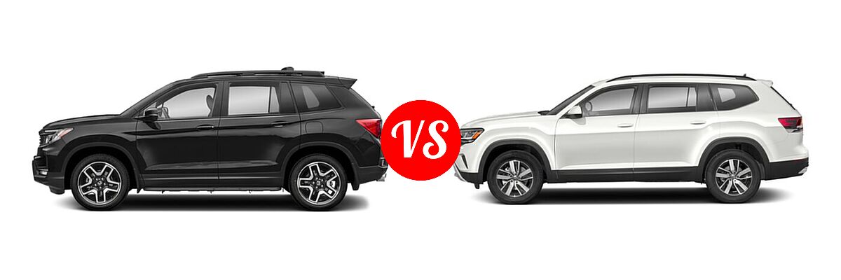 2022 Honda Passport SUV Elite vs. 2022 Volkswagen Atlas SUV 2.0T SE / 2.0T SE w/Technology / 3.6L V6 SE w/Technology - Side Comparison