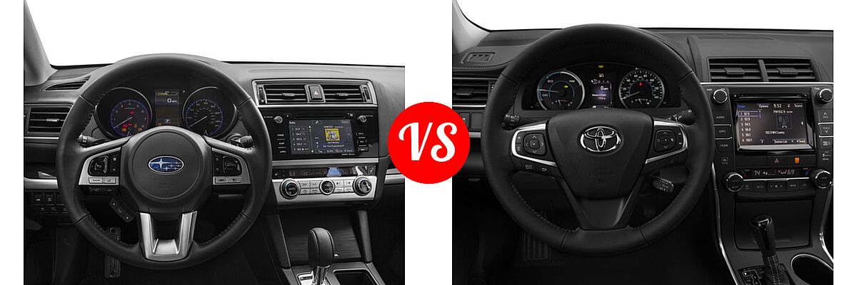 2017 Subaru Legacy Sedan Sport vs. 2017 Toyota Camry Hybrid Sedan Hybrid LE / Hybrid SE / Hybrid XLE - Dashboard Comparison