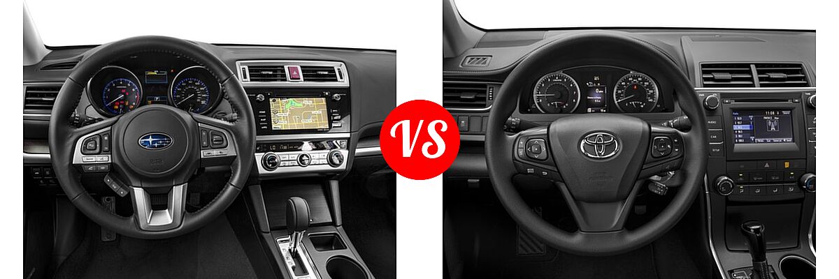 2017 Subaru Legacy Sedan Limited vs. 2017 Toyota Camry Sedan LE / XLE - Dashboard Comparison