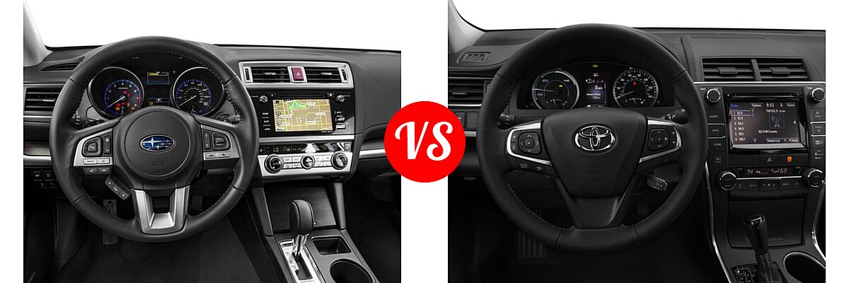 2017 Subaru Legacy Sedan Limited vs. 2017 Toyota Camry Hybrid Sedan Hybrid LE / Hybrid SE / Hybrid XLE - Dashboard Comparison