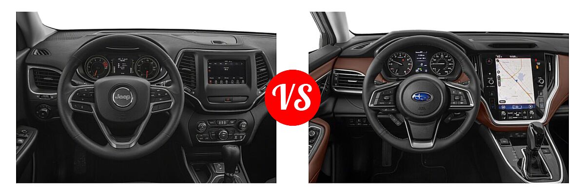 2022 Jeep Cherokee SUV Altitude / Latitude Lux / Limited / X vs. 2022 Subaru Outback SUV Touring XT - Dashboard Comparison