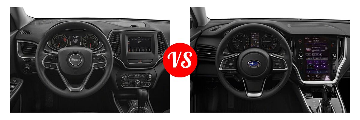2022 Jeep Cherokee SUV Altitude / Latitude Lux / Limited / X vs. 2022 Subaru Outback SUV CVT - Dashboard Comparison