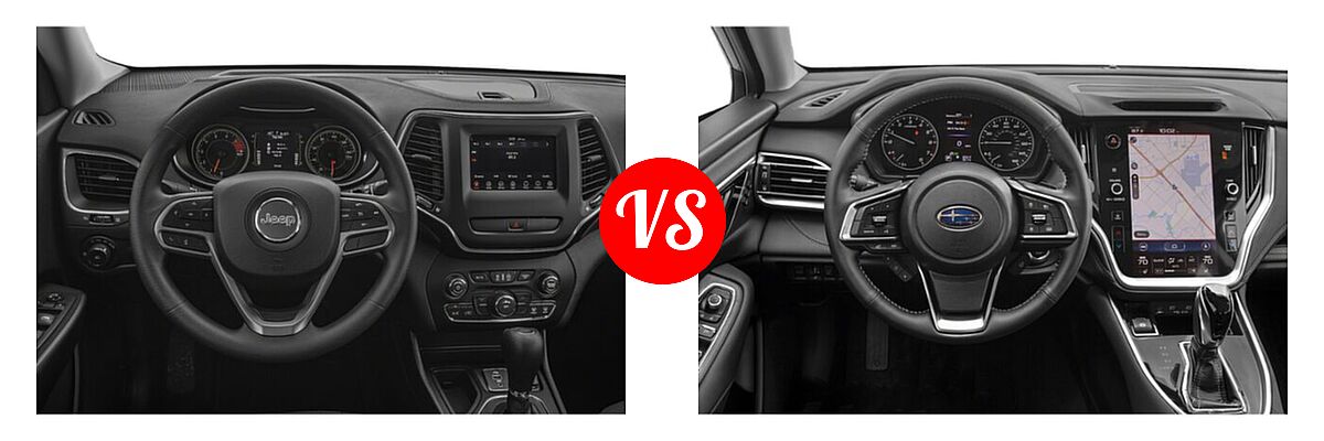 2022 Jeep Cherokee SUV Altitude / Latitude Lux / Limited / X vs. 2022 Subaru Outback SUV Limited - Dashboard Comparison