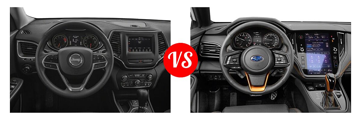 2022 Jeep Cherokee SUV Altitude / Latitude Lux / Limited / X vs. 2022 Subaru Outback SUV Wilderness - Dashboard Comparison
