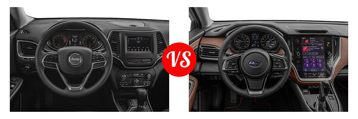 2022 Jeep Cherokee SUV Altitude / Latitude Lux / Limited / X vs. 2022 Subaru Outback SUV Touring - Dashboard Comparison