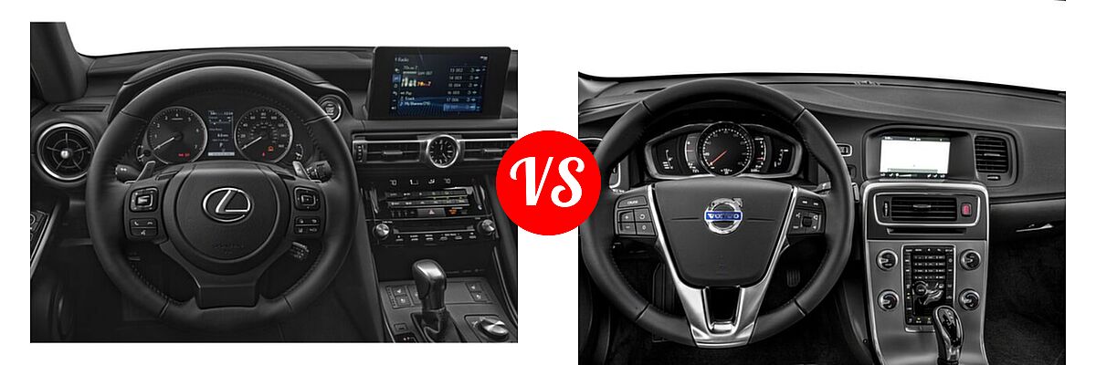 2022 Lexus IS 300 Sedan IS 300 vs. 2018 Volvo S60 Sedan Dynamic - Dashboard Comparison