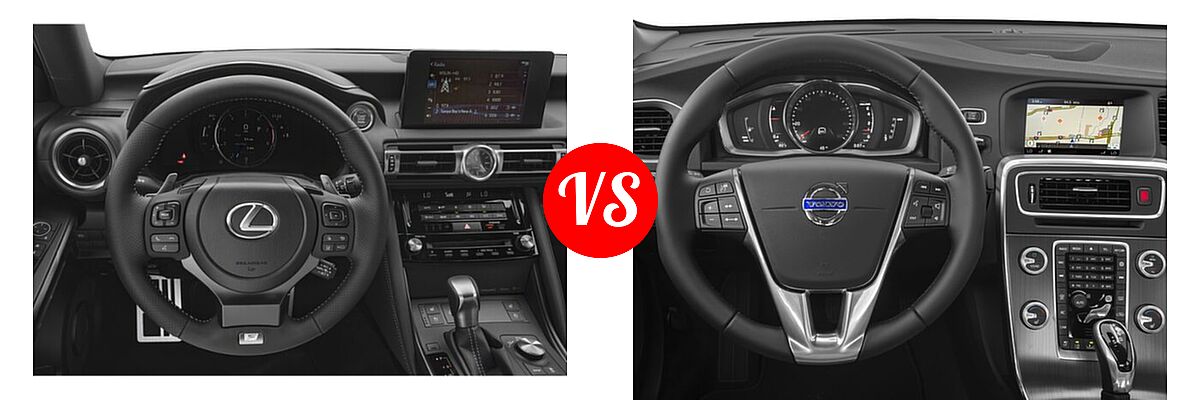 2022 Lexus IS 350 Sedan IS 350 F SPORT vs. 2018 Volvo S60 Cross Country Sedan T5 AWD - Dashboard Comparison