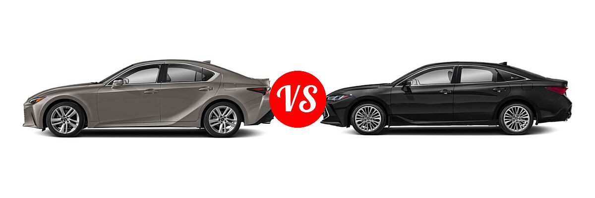 2022 Lexus IS 300 Sedan IS 300 vs. 2022 Toyota Avalon Sedan Limited - Side Comparison