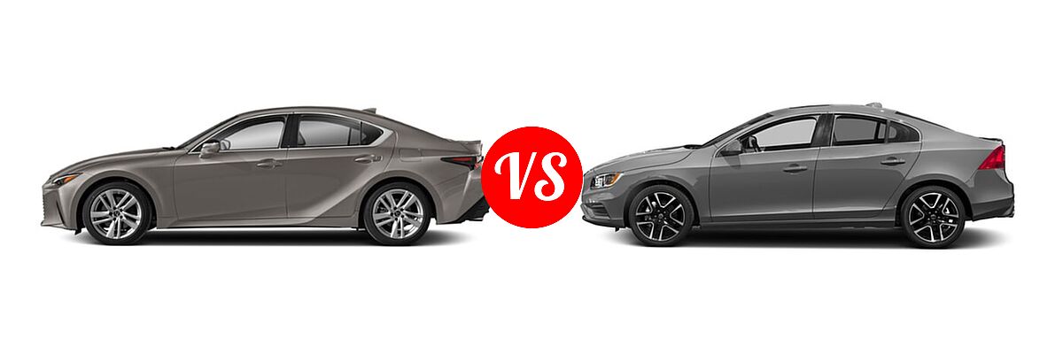 2022 Lexus IS 300 Sedan IS 300 vs. 2018 Volvo S60 Sedan Dynamic - Side Comparison