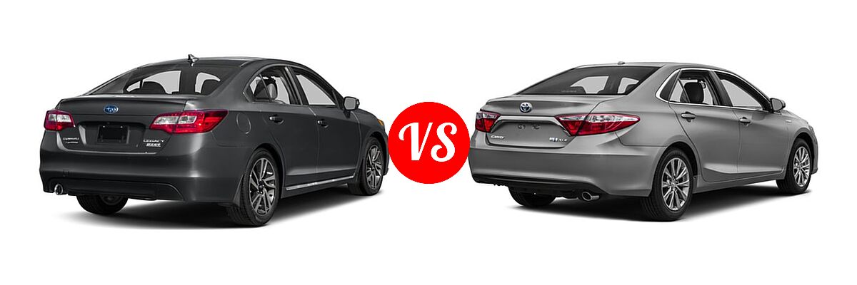 2017 Subaru Legacy Sedan Sport vs. 2017 Toyota Camry Hybrid Sedan Hybrid LE / Hybrid SE / Hybrid XLE - Rear Right Comparison