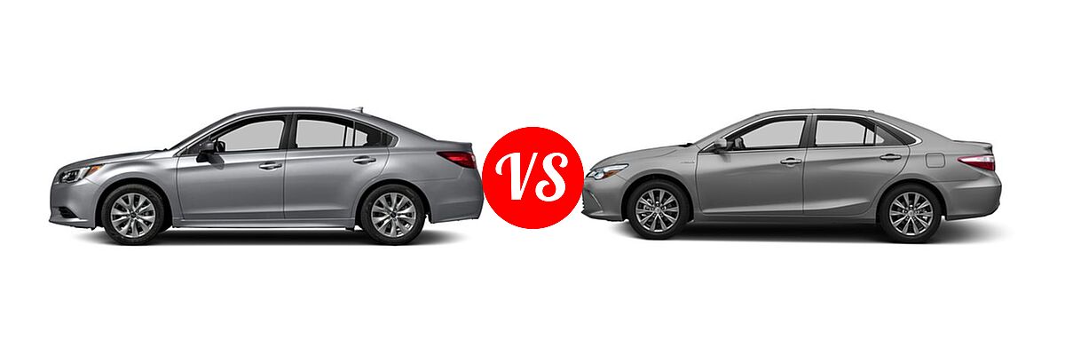 2017 Subaru Legacy Sedan Premium vs. 2017 Toyota Camry Hybrid Sedan Hybrid LE / Hybrid SE / Hybrid XLE - Side Comparison