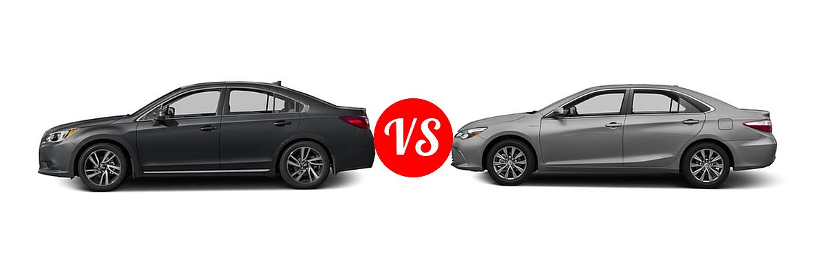 2017 Subaru Legacy Sedan Sport vs. 2017 Toyota Camry Hybrid Sedan Hybrid LE / Hybrid SE / Hybrid XLE - Side Comparison