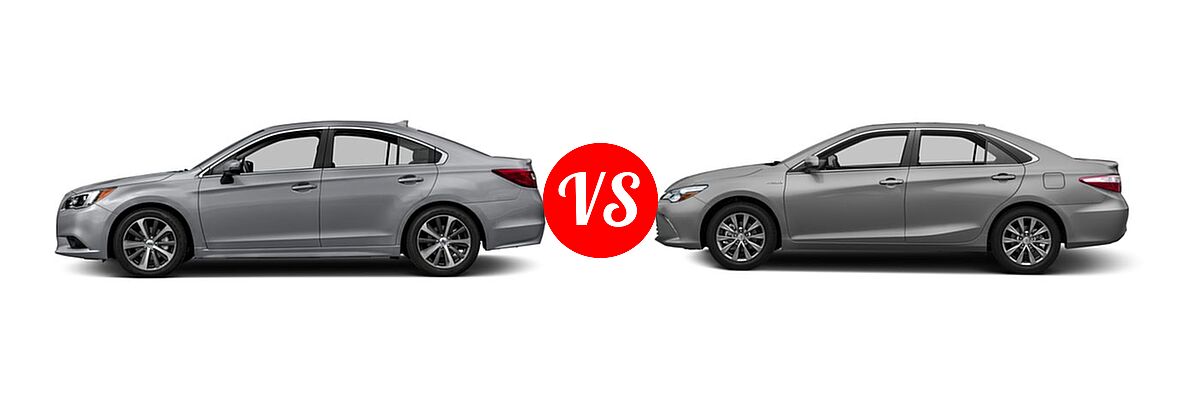 2017 Subaru Legacy Sedan Limited vs. 2017 Toyota Camry Hybrid Sedan Hybrid LE / Hybrid SE / Hybrid XLE - Side Comparison