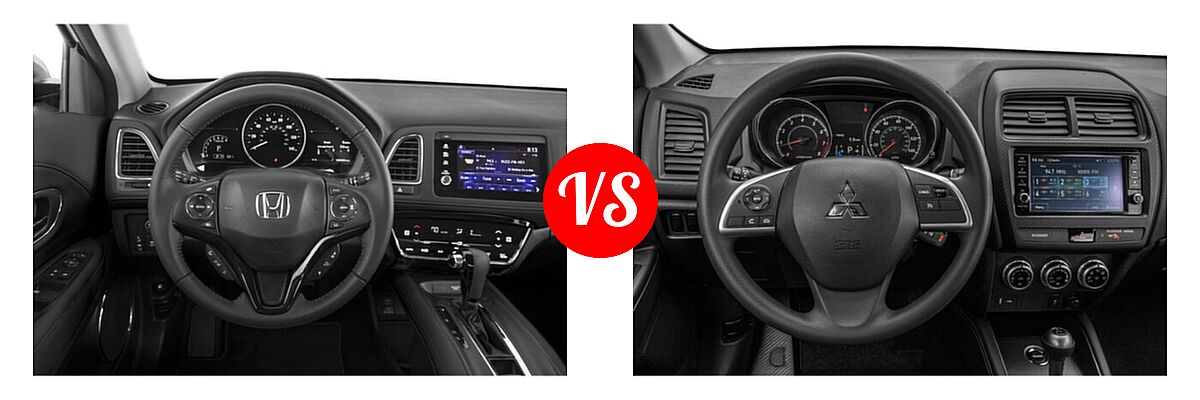 2021 Honda HR-V SUV EX-L vs. 2021 Mitsubishi Outlander Sport SUV ES / LE - Dashboard Comparison