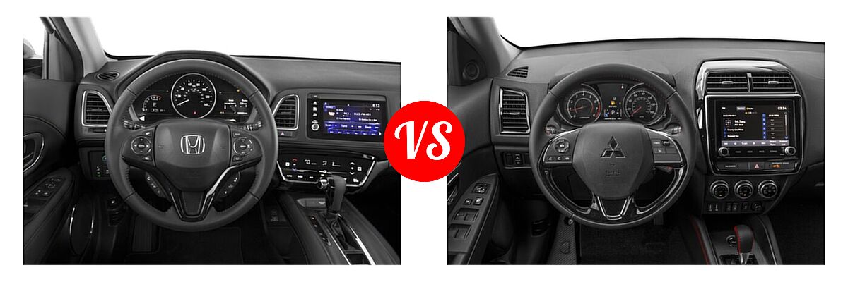 2021 Honda HR-V SUV EX-L vs. 2021 Mitsubishi Outlander Sport SUV BE - Dashboard Comparison