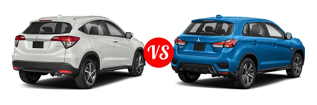 2021 Honda HR-V SUV EX-L vs. 2021 Mitsubishi Outlander Sport SUV ES / LE - Rear Right Comparison